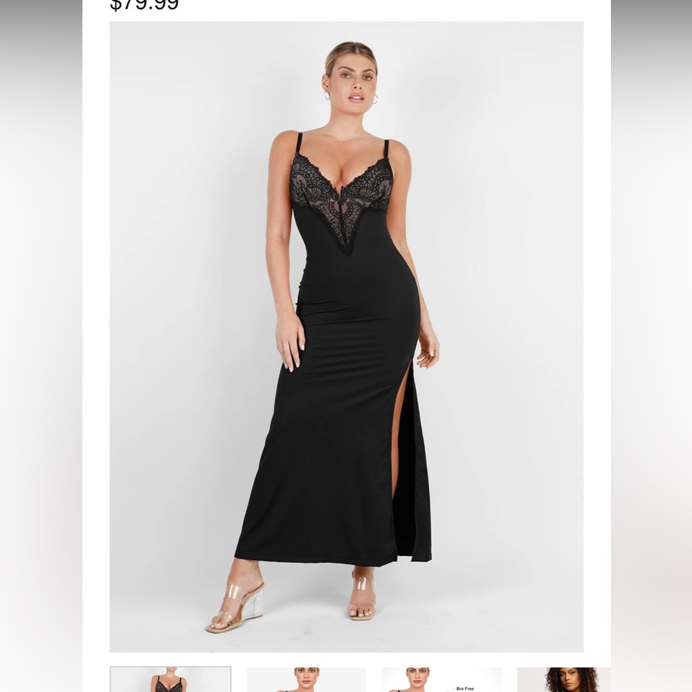 Elegant Black Lace Evening Gown